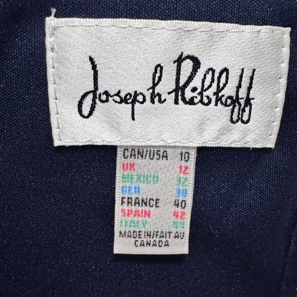 Joseph Ribkoff Women's Navy Blue Double V Neck Sleeveless Lace Midi Dress Sz 10 - Picture 9 of 16